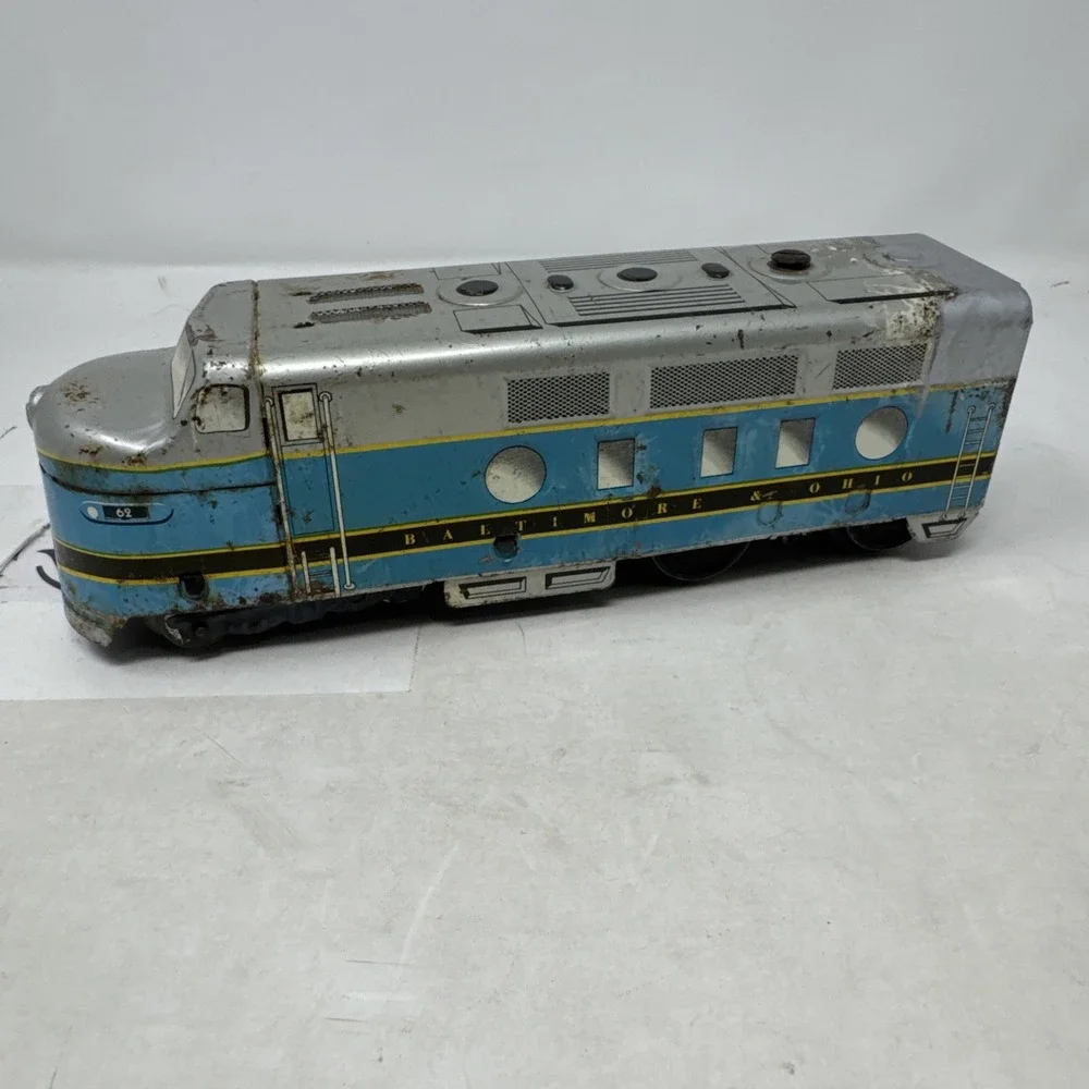 Marx Baltimore & Ohio Diesel Locomotive‎ O Scale Blue Silver Tin Litho Engine 62